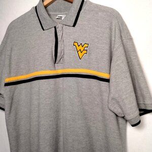 Vintage 1990s WVU Mountaineers Pro Edge Polo Shirt L West Virginia Universtity